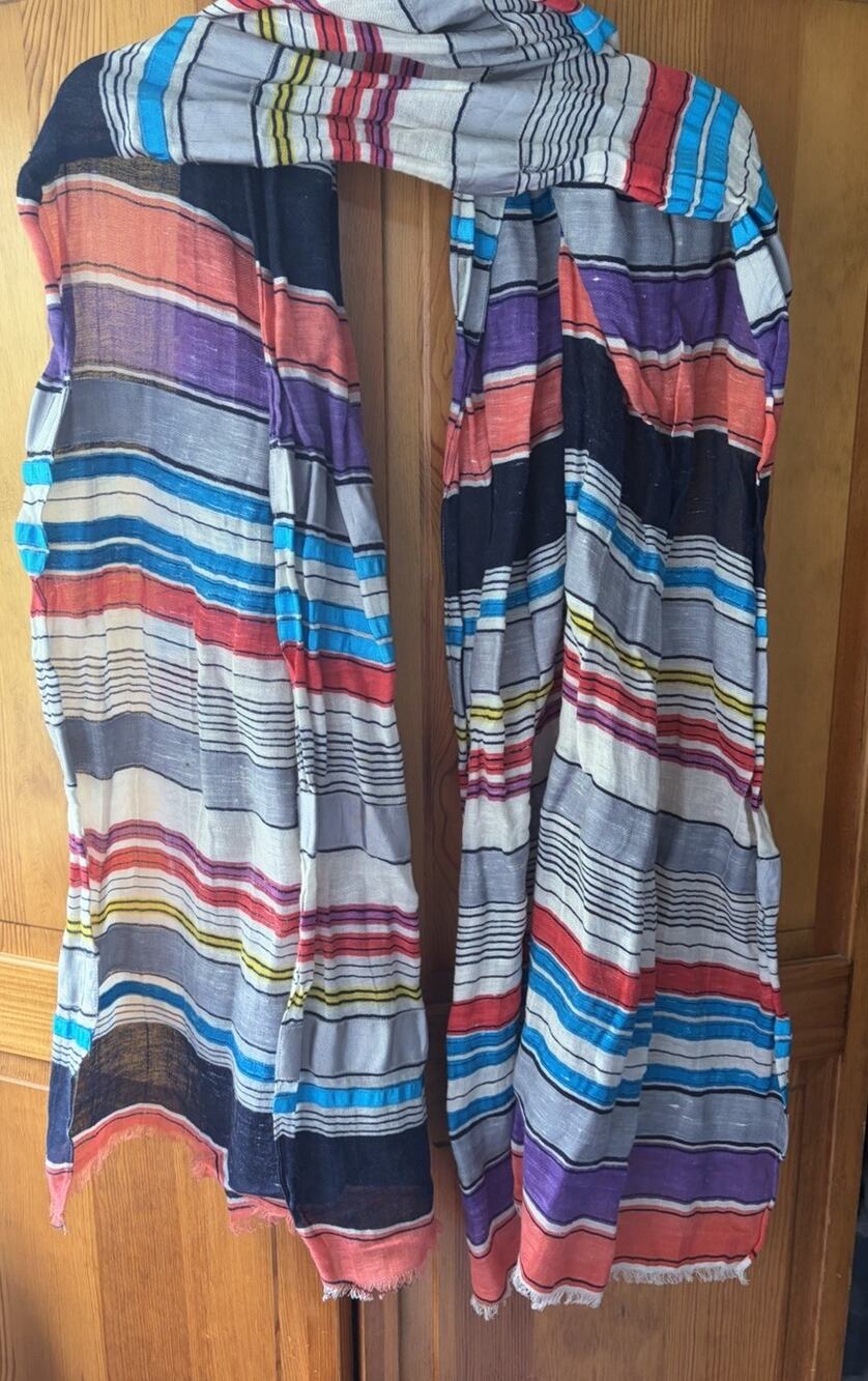 Unbranded Women’s Blended Lightweight Multicolor Striped Scarf